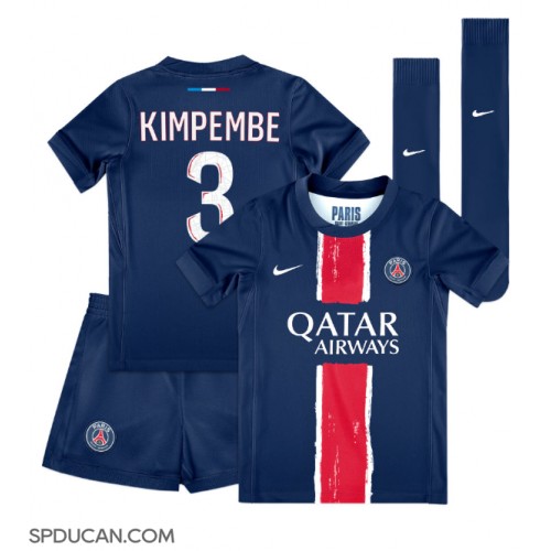 Dječji Nogometni Dres Paris Saint-Germain Presnel Kimpembe #3 Domaci 2024-25 Kratak Rukav (+ Kratke hlače)